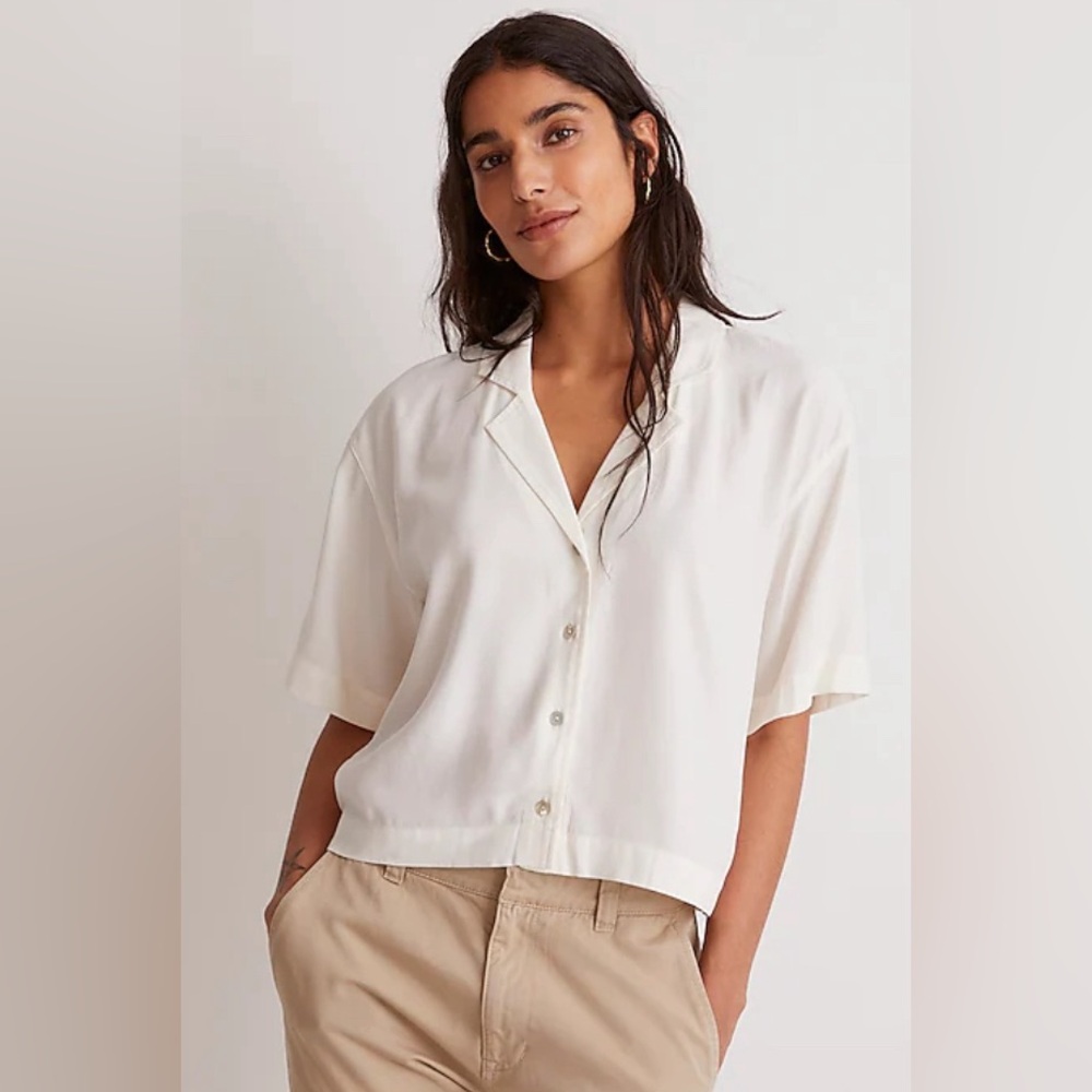 Madewell Button-Front Resort Shirt in Lusterweave